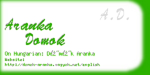 aranka domok business card